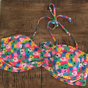 Colorful bandeau bikini top